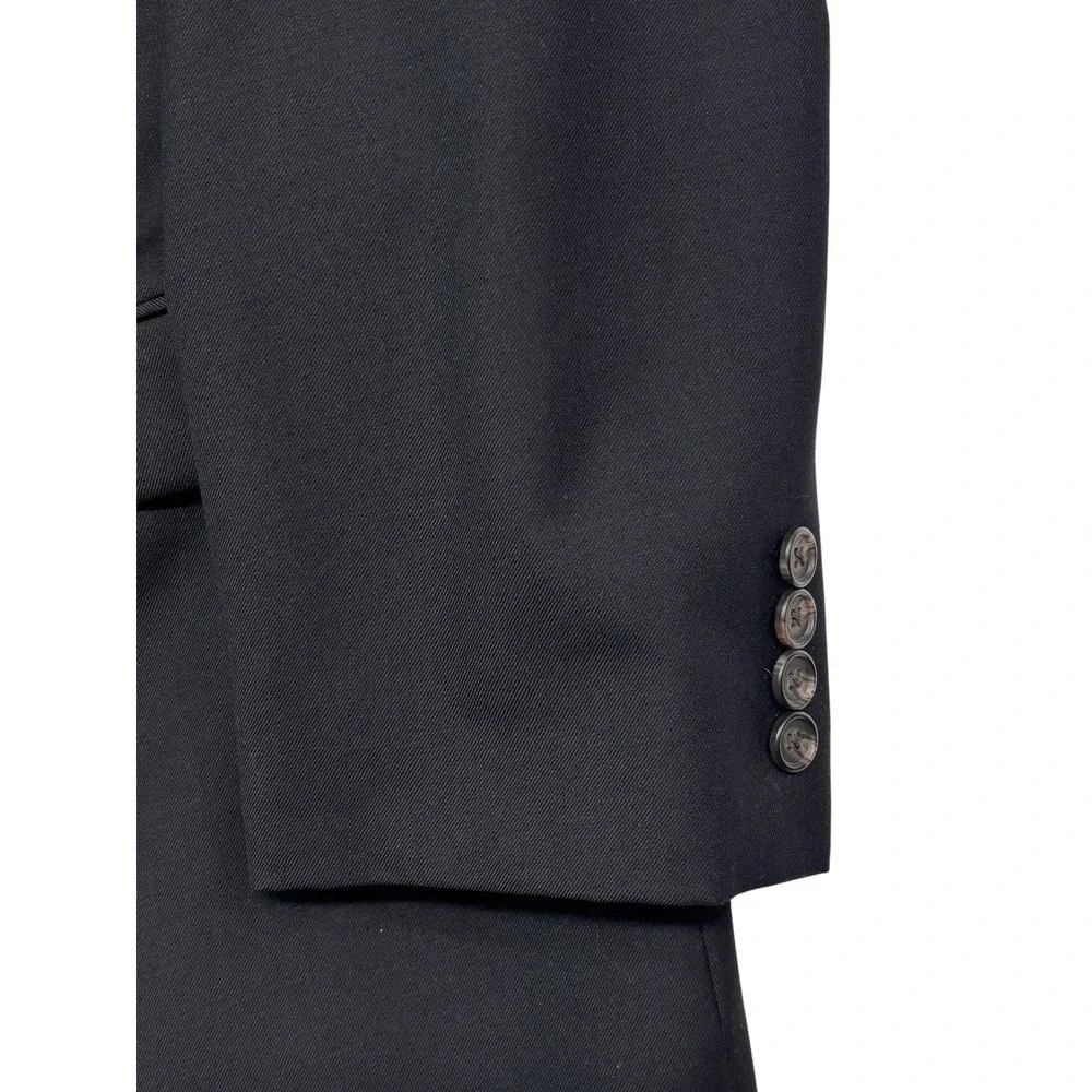Ralph Lauren 46L Black Blazer Jacket Sport Suit Coat All Season Wool Two Button